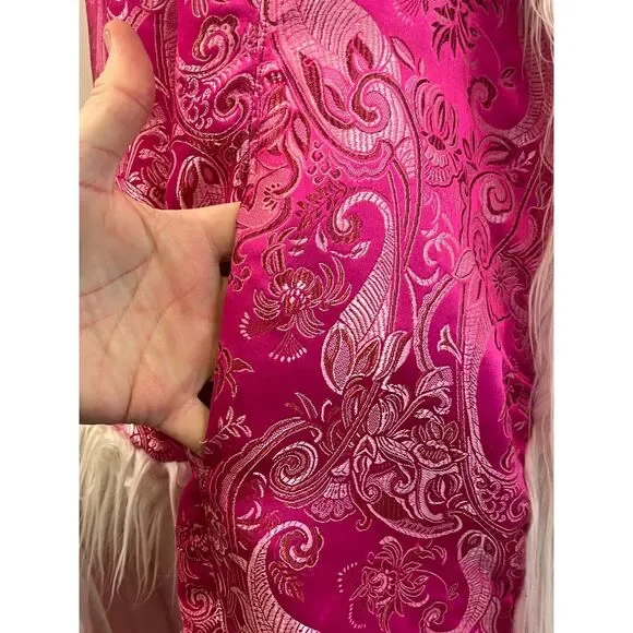 Pink White Reversible Y2K 90s Fluffy Jacket Coat  Women's Size Medium - Picture 5 of 13